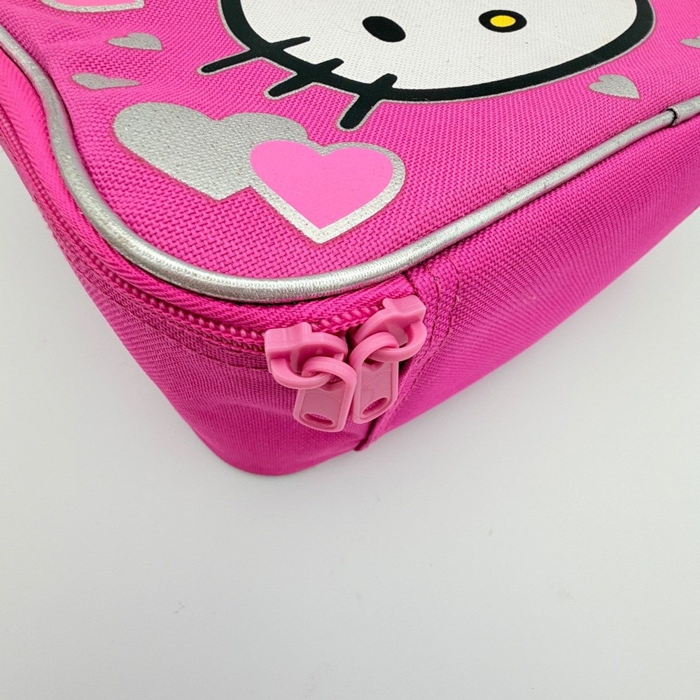 Hello Kitty Pink Insulated Lunch Bag & Hearts Bows Sanrio Kids School Purse - Picture 3 of 16